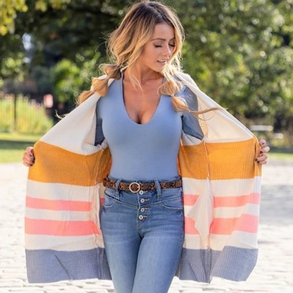 By Together Striped Oversized Cardigan Sweater - Picture 6 of 7